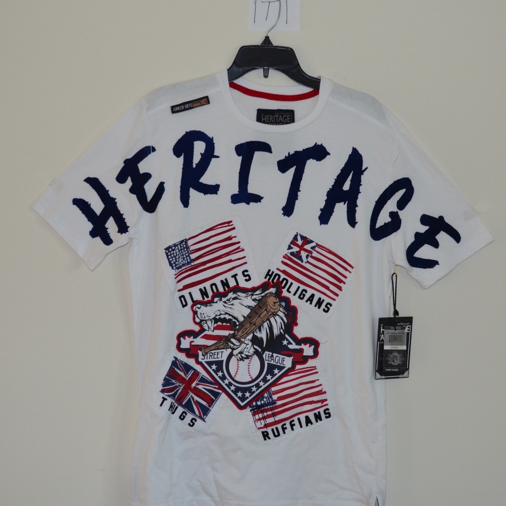 NWT Mens L SS Tee Shirt Heritage America MSRP $48